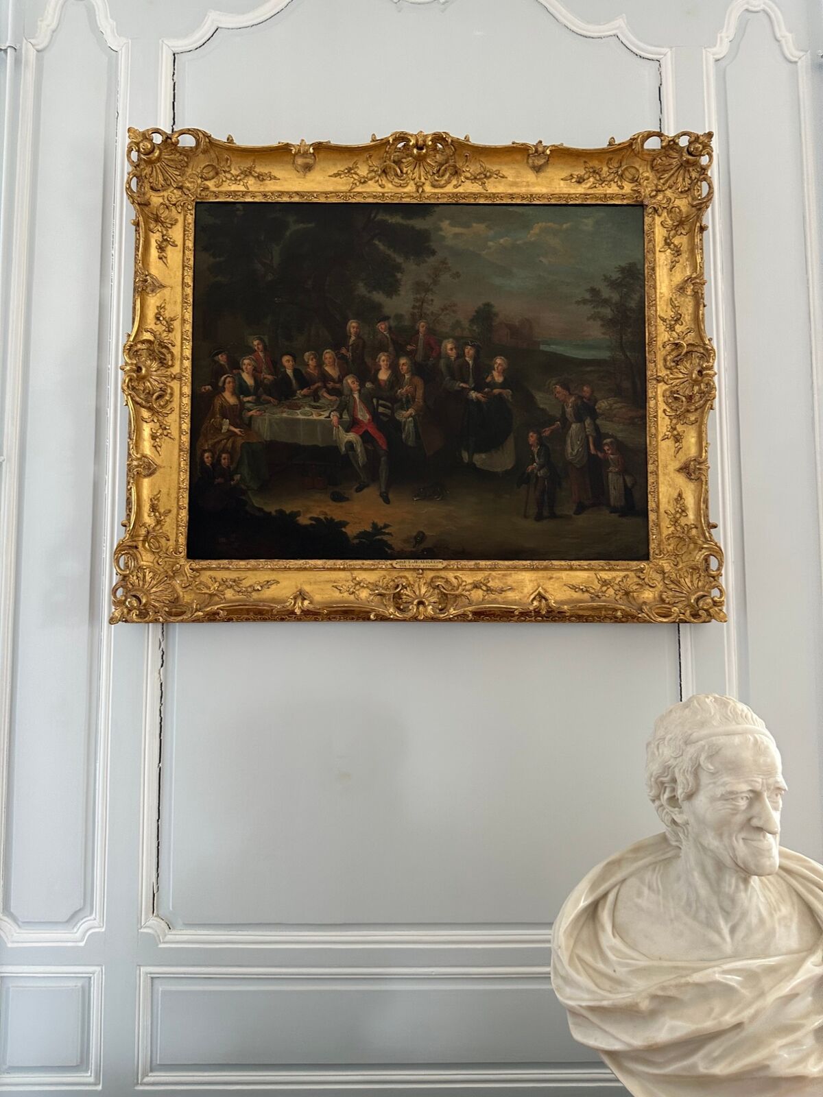 Voltaire büstü ve kır yemeği, Ferney-Voltaire